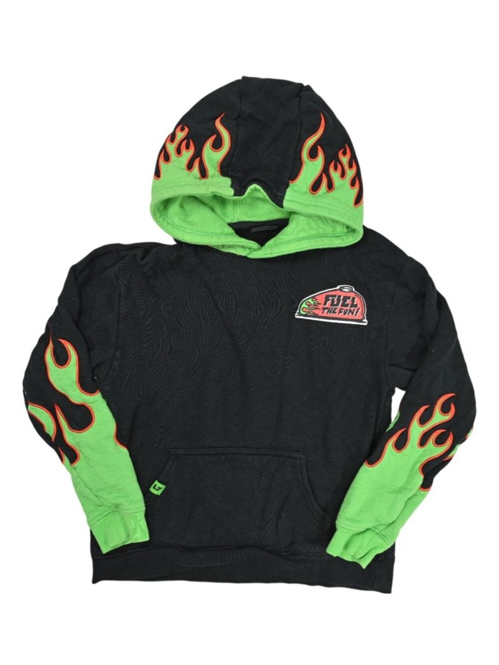 Little Trouble Fuel the Fun Flame Hoodie in Green
